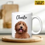 Personalized Pet Drawing White Mug Accent Mug - Custom Pet Dog Cat Draw Art Funny Travel Coffee Mug