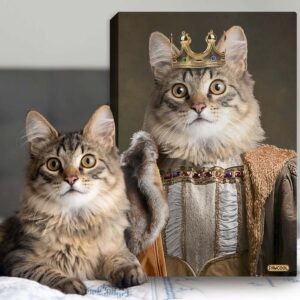 The Young King - Custom Pet Drawing Canvas Poster - Personalized Pet Portrait Decor Wall Art
