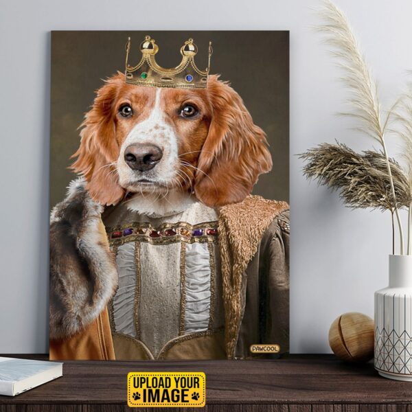 The Young King - Custom Pet Drawing Canvas Poster - Personalized Pet Portrait Decor Wall Art