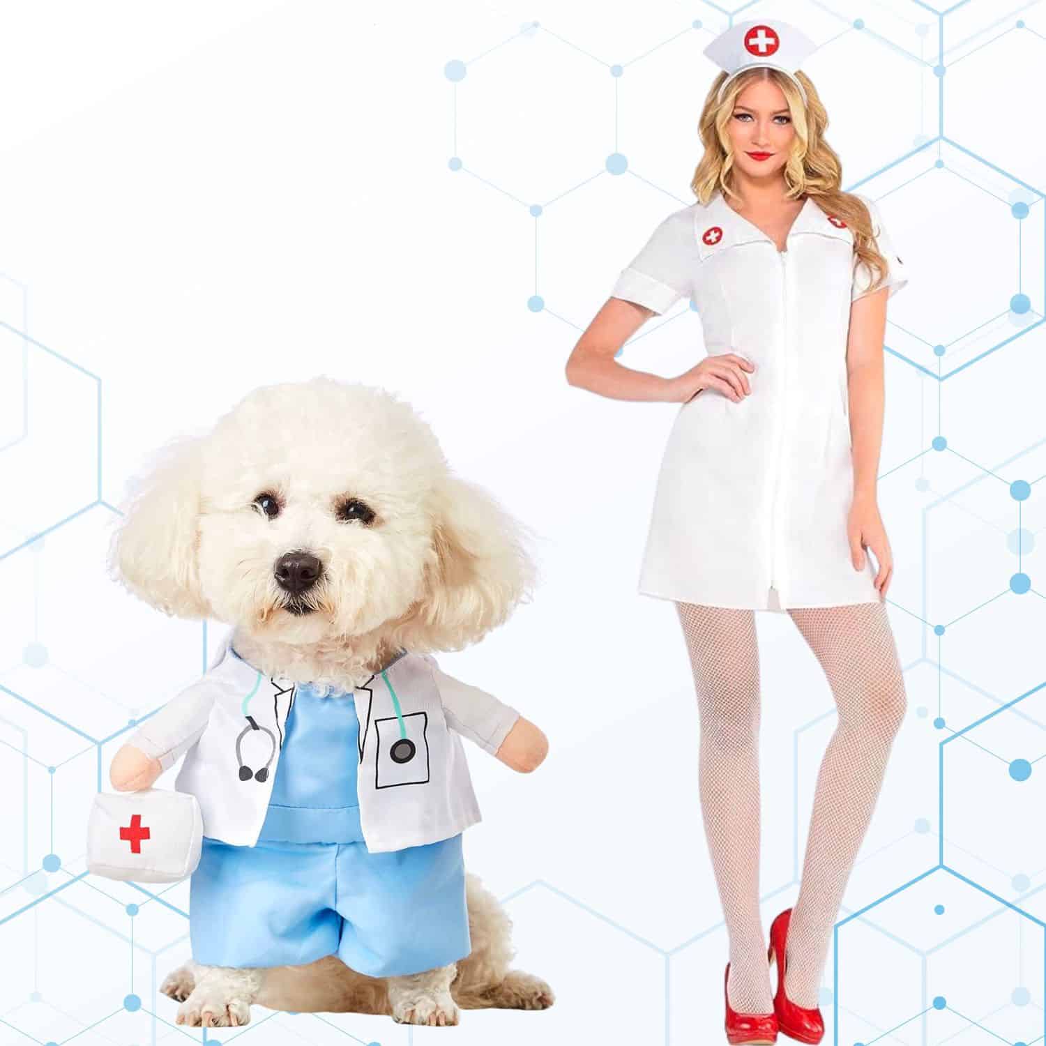 Doctor And Nurse - Dog And Owner Halloween Costumes | Pawcool ™