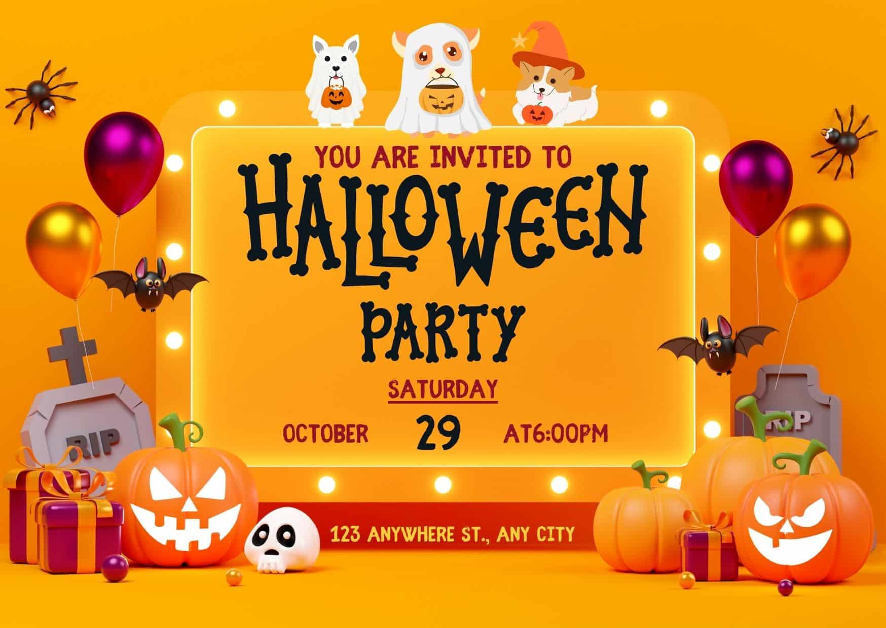 Get Guests Excited With Festive Invitations - Halloween Party For Dogs | Pawcool ™