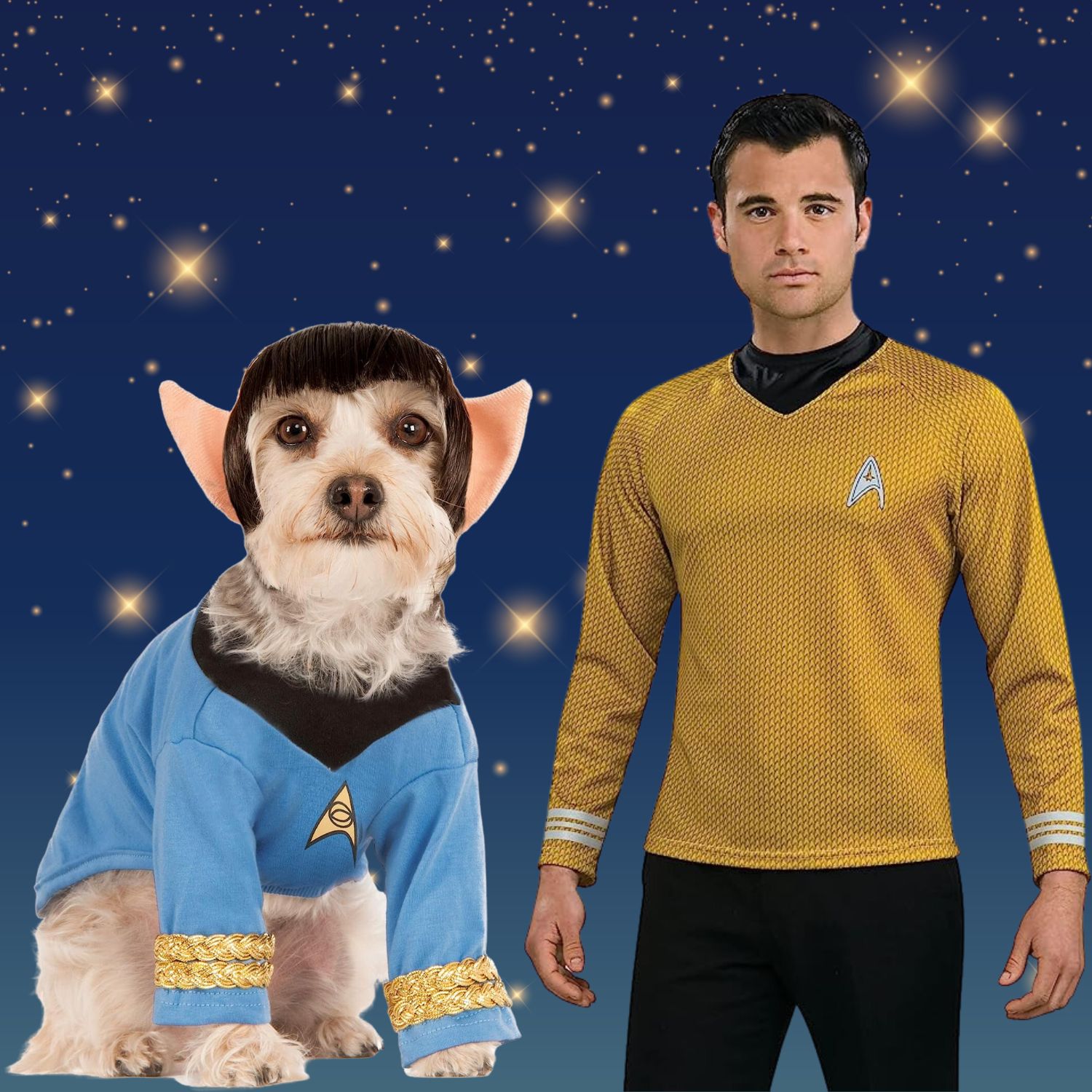 James T. Kirk And Spock - Dog And Owner Halloween Costumes | Pawcool ™