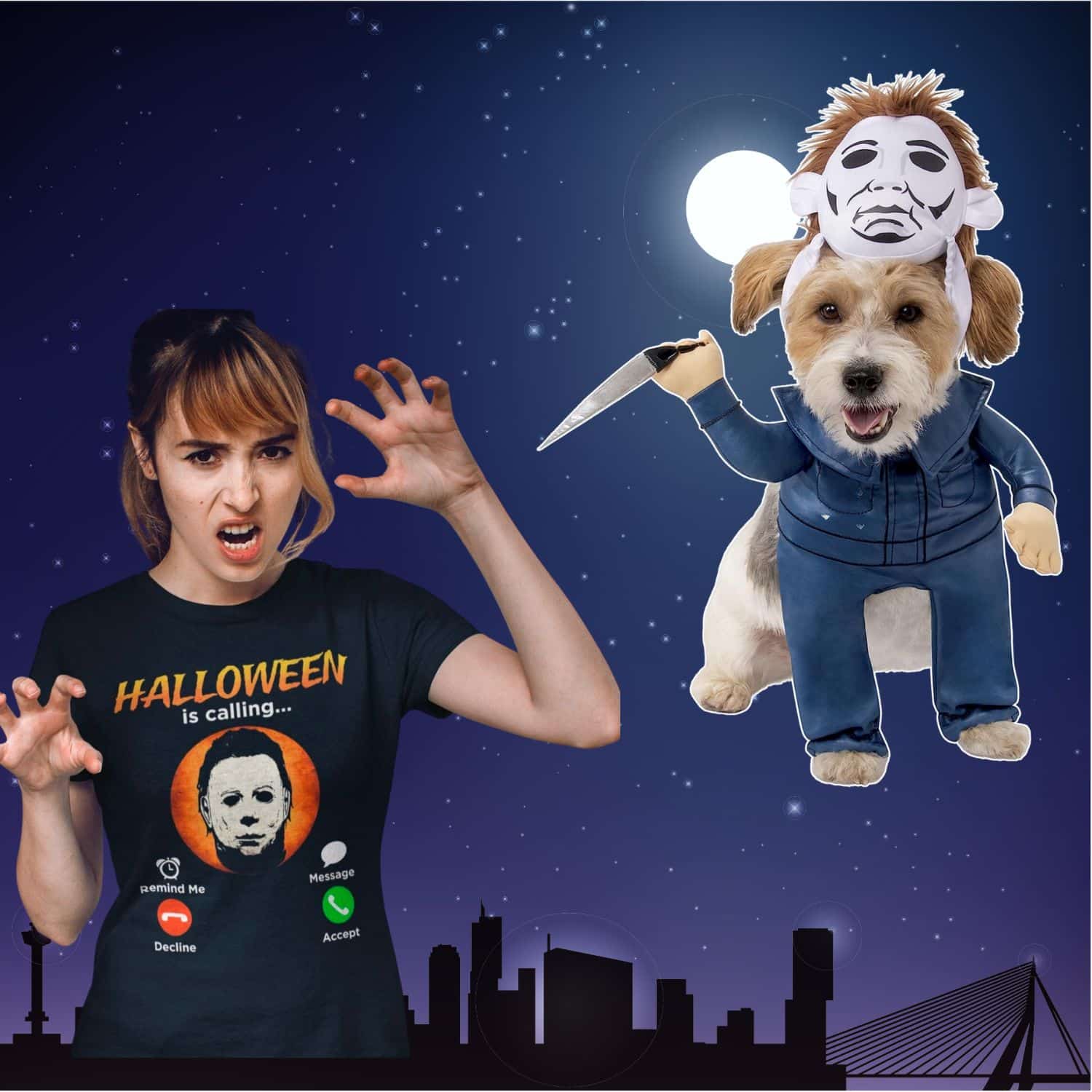 Michael Myers - Dog And Owner Halloween Costumes | Pawcool ™