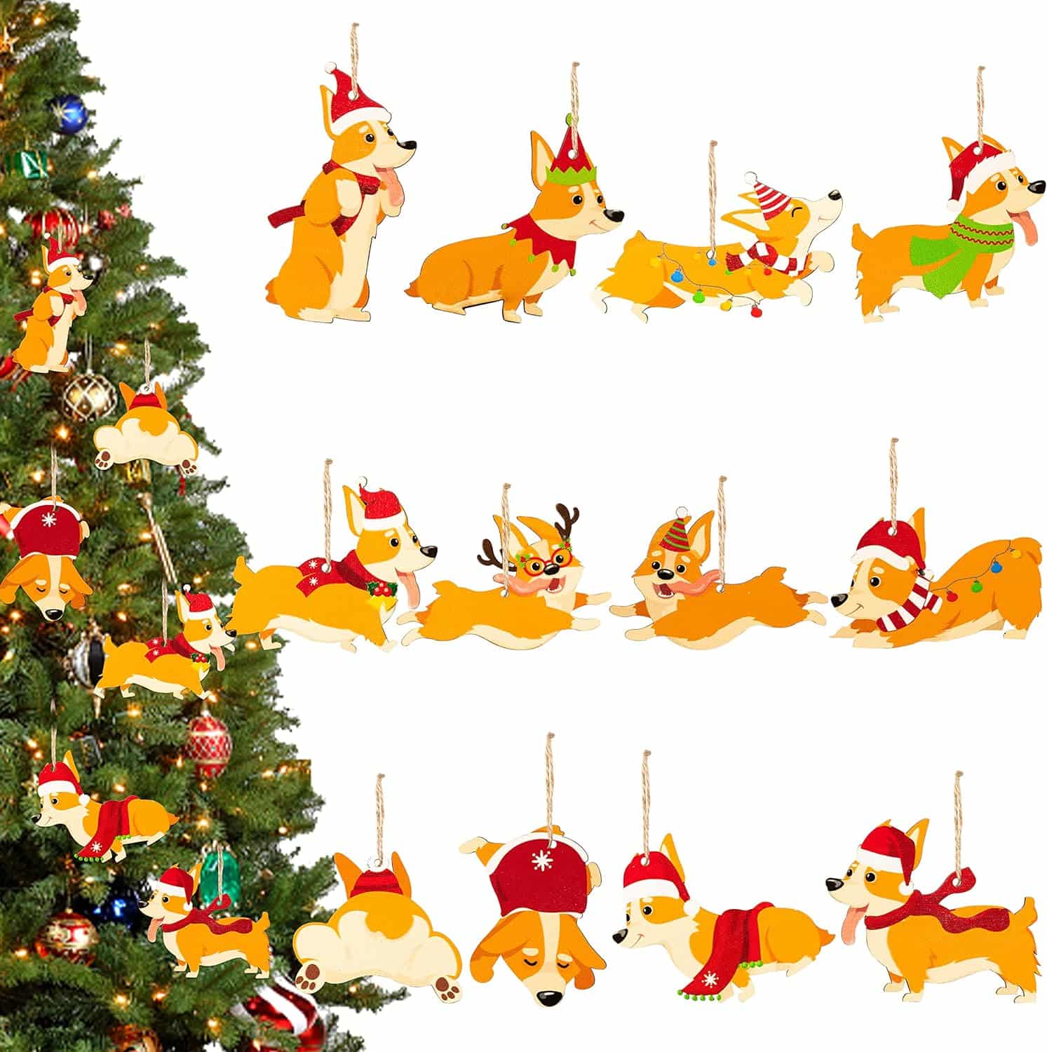 Corgis Dog Tree Ornaments 1 - dog Christmas ornaments | PawCool ™