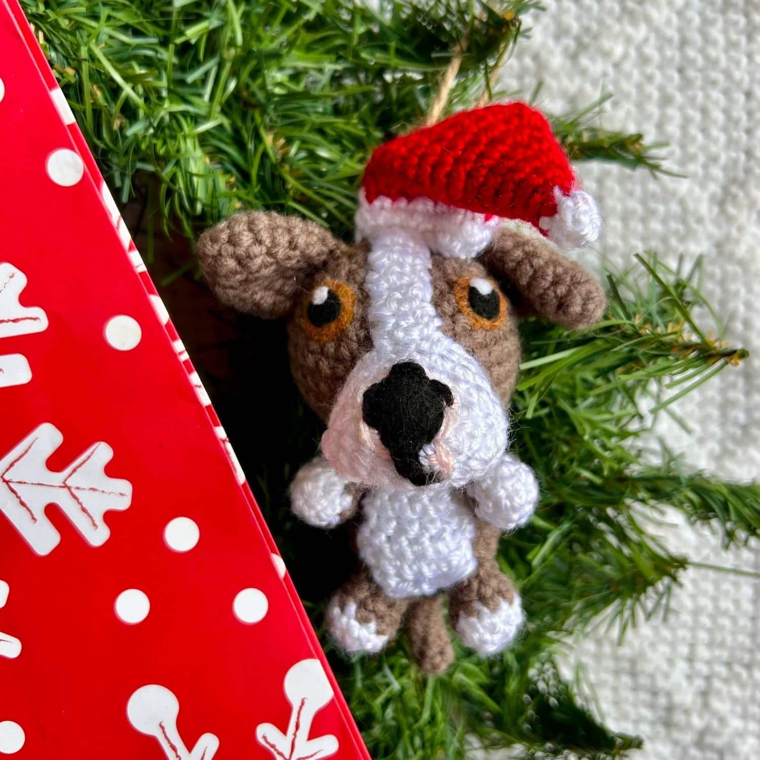 Custom Crochet Dog Christmas Ornament 1 - dog Christmas ornaments | PawCool ™