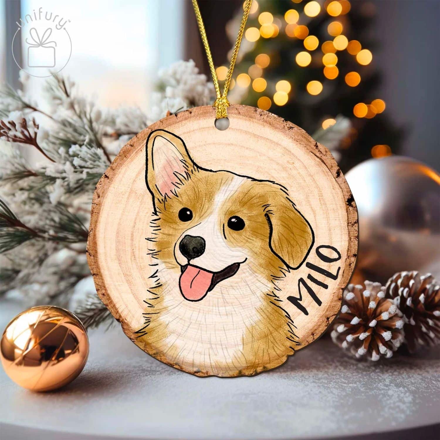 Custom Dog Photo Wooden Ornament - dog Christmas ornaments | PawCool ™
