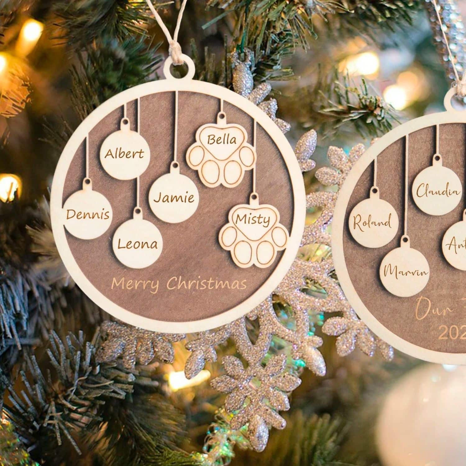 Family and Pet Ornament Personalized - dog Christmas ornaments | PawCool ™