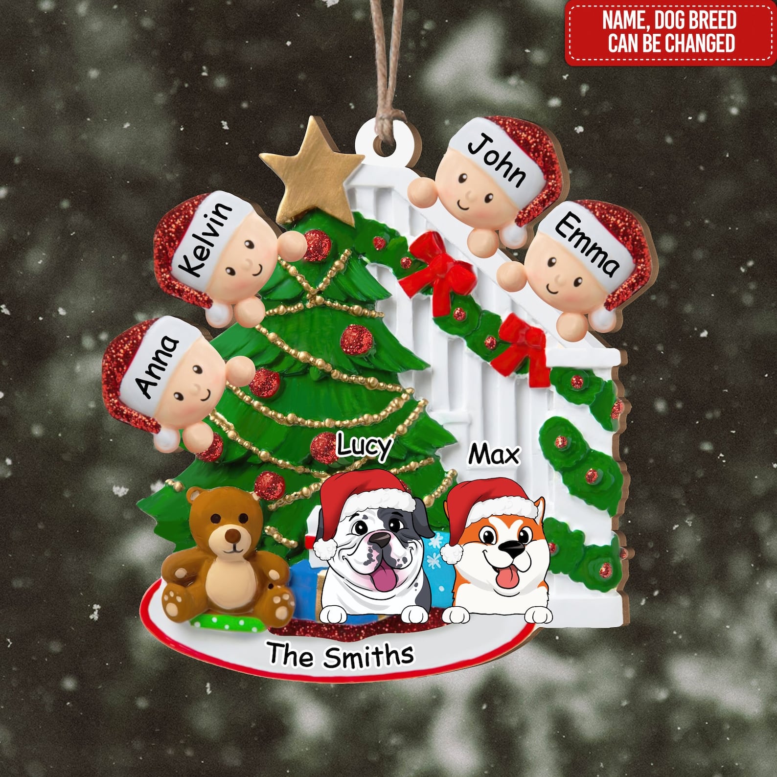 Family with Dogs Christmas Ornaments 4 - dog Christmas ornaments | PawCool ™