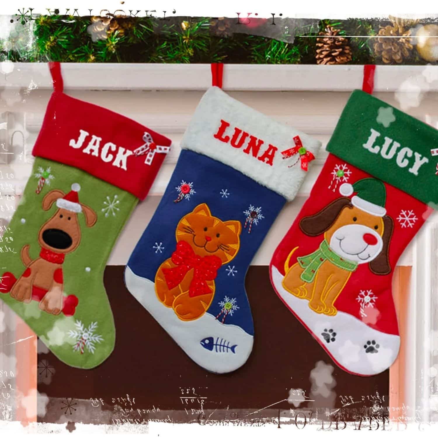Personalised Felt Socks with Dog Cat 4 - dog Christmas ornaments | PawCool ™