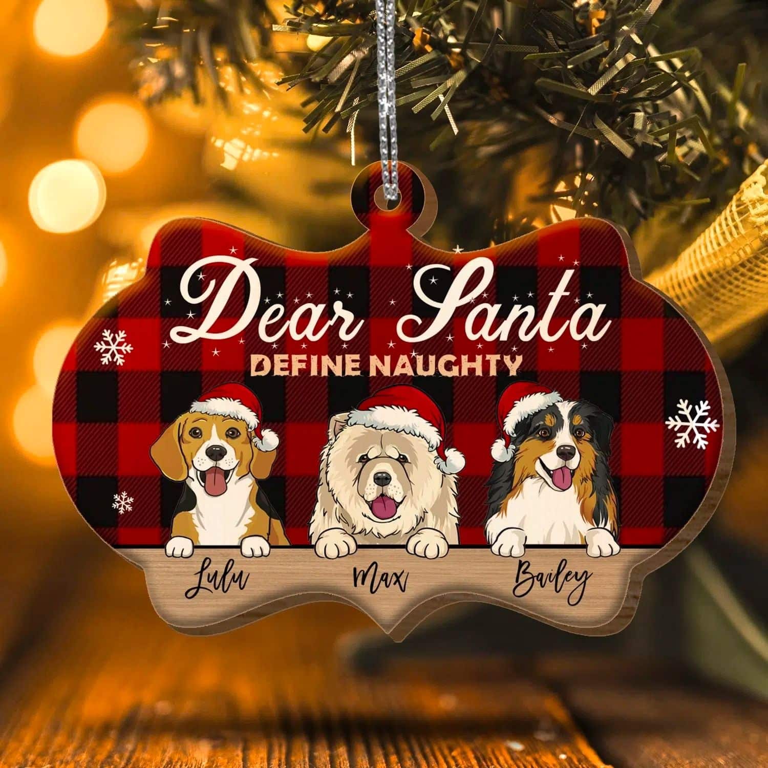 Personalized Dog Breeds Dear Santa Define Naughty Ornament - dog Christmas ornaments | PawCool ™